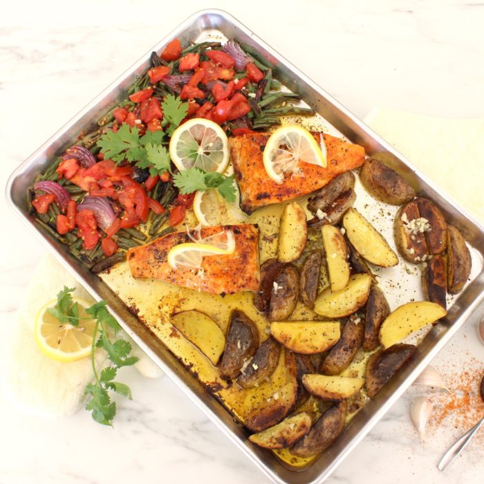 Sheet Pan Salmon Tails